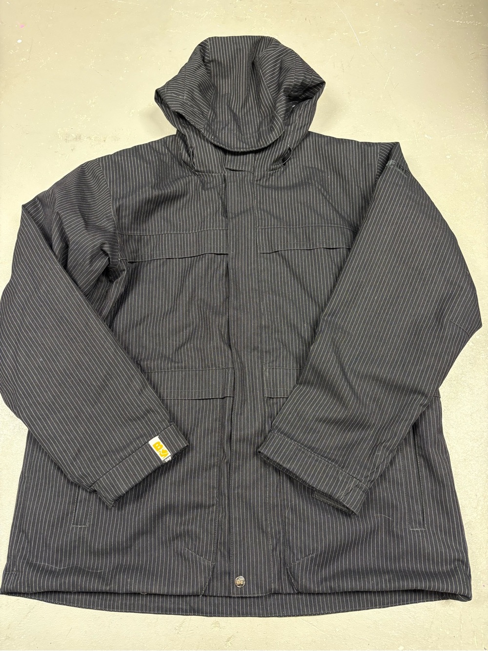 Bonfire Snowboarding Co. Pinstripe Jacket Hooded Vtg 20th Anniversary Mens XL